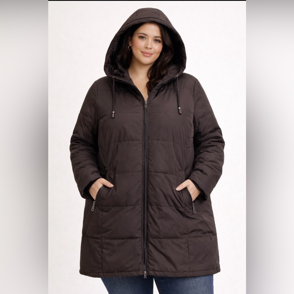 Liz Claiborne Women's Black Hooded Jacket size XL